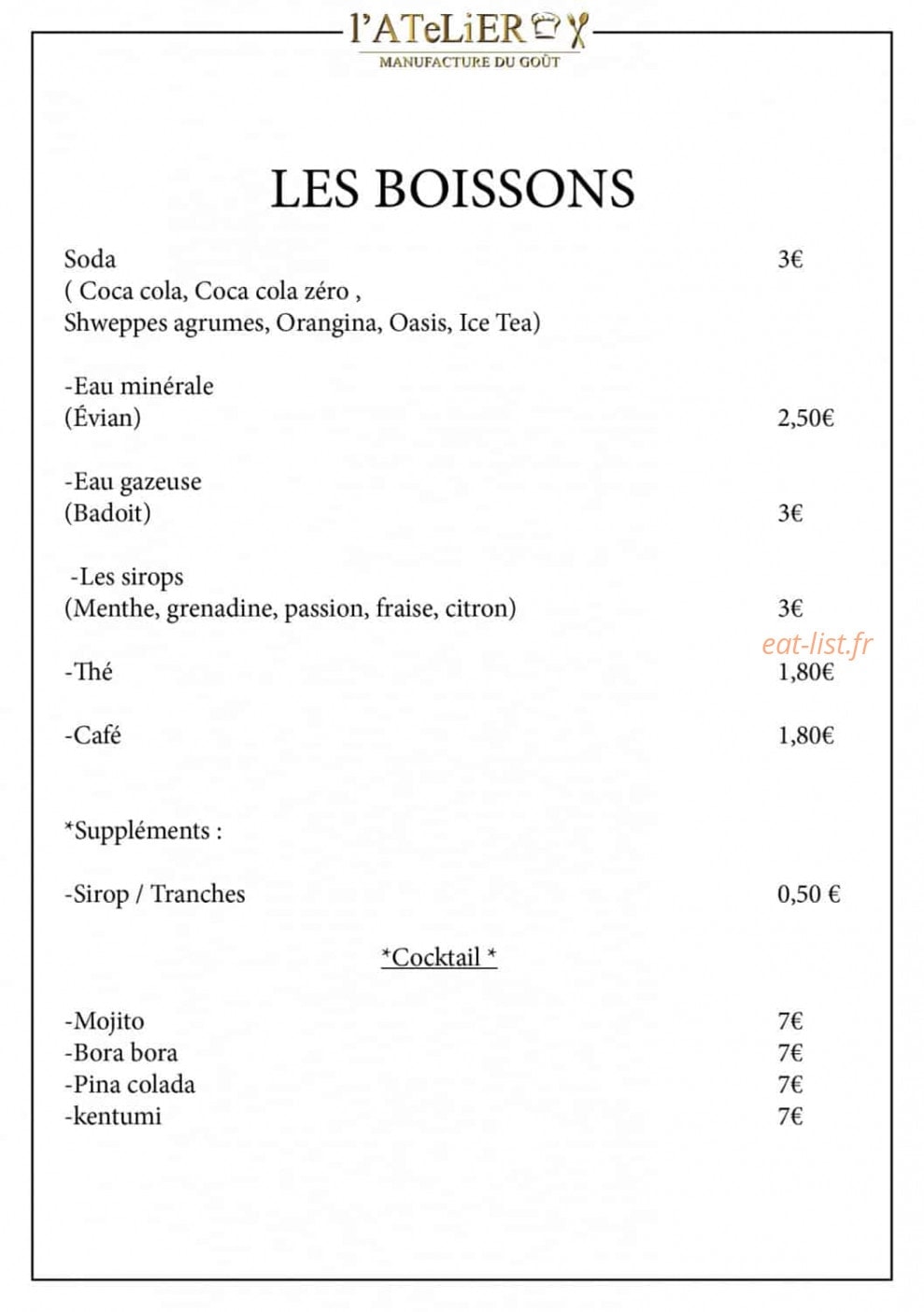 L'Atelier — carte page 5