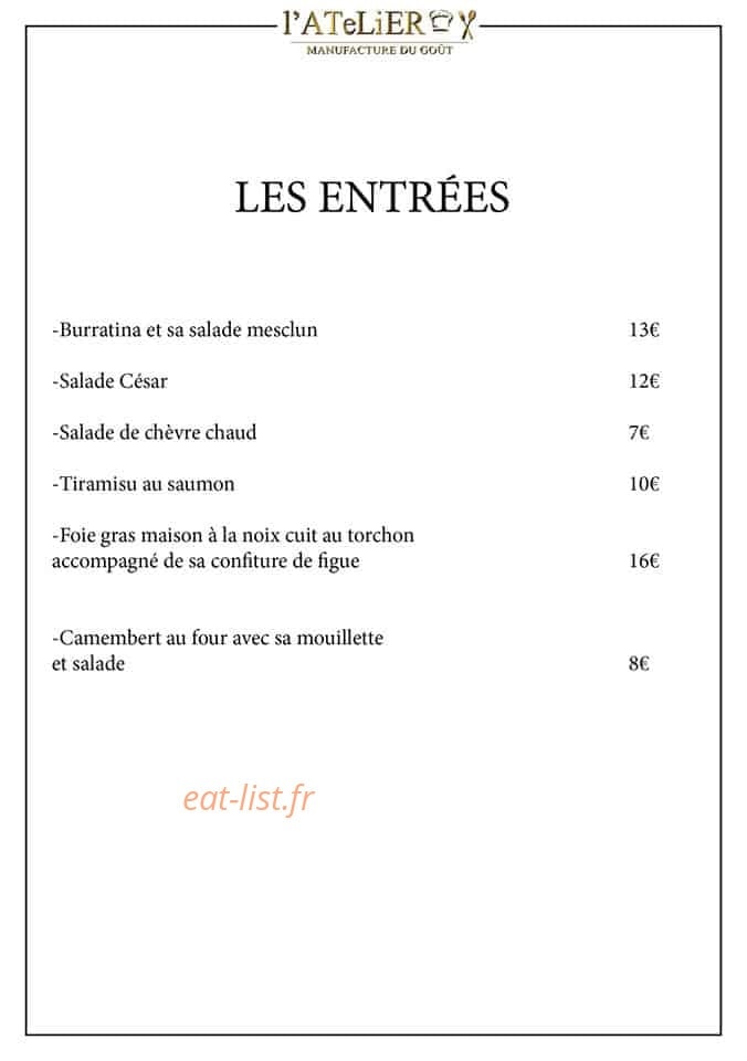 L'Atelier — carte page 1