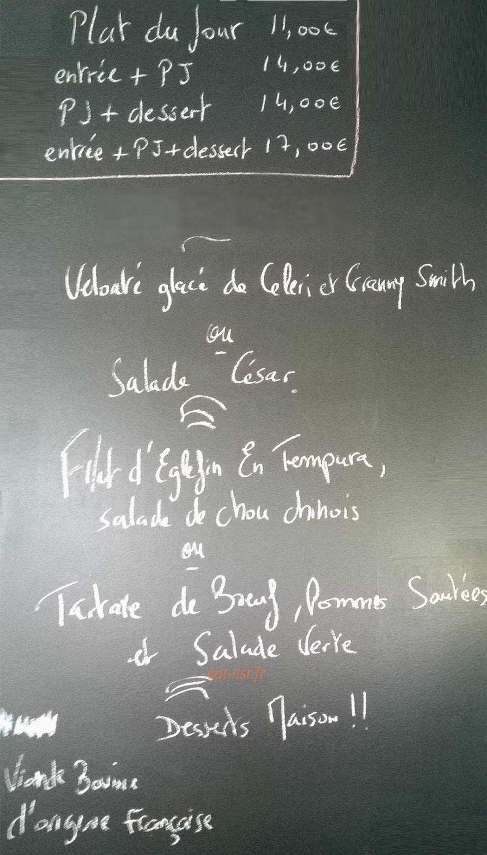 La cantine du coin — carte page 1