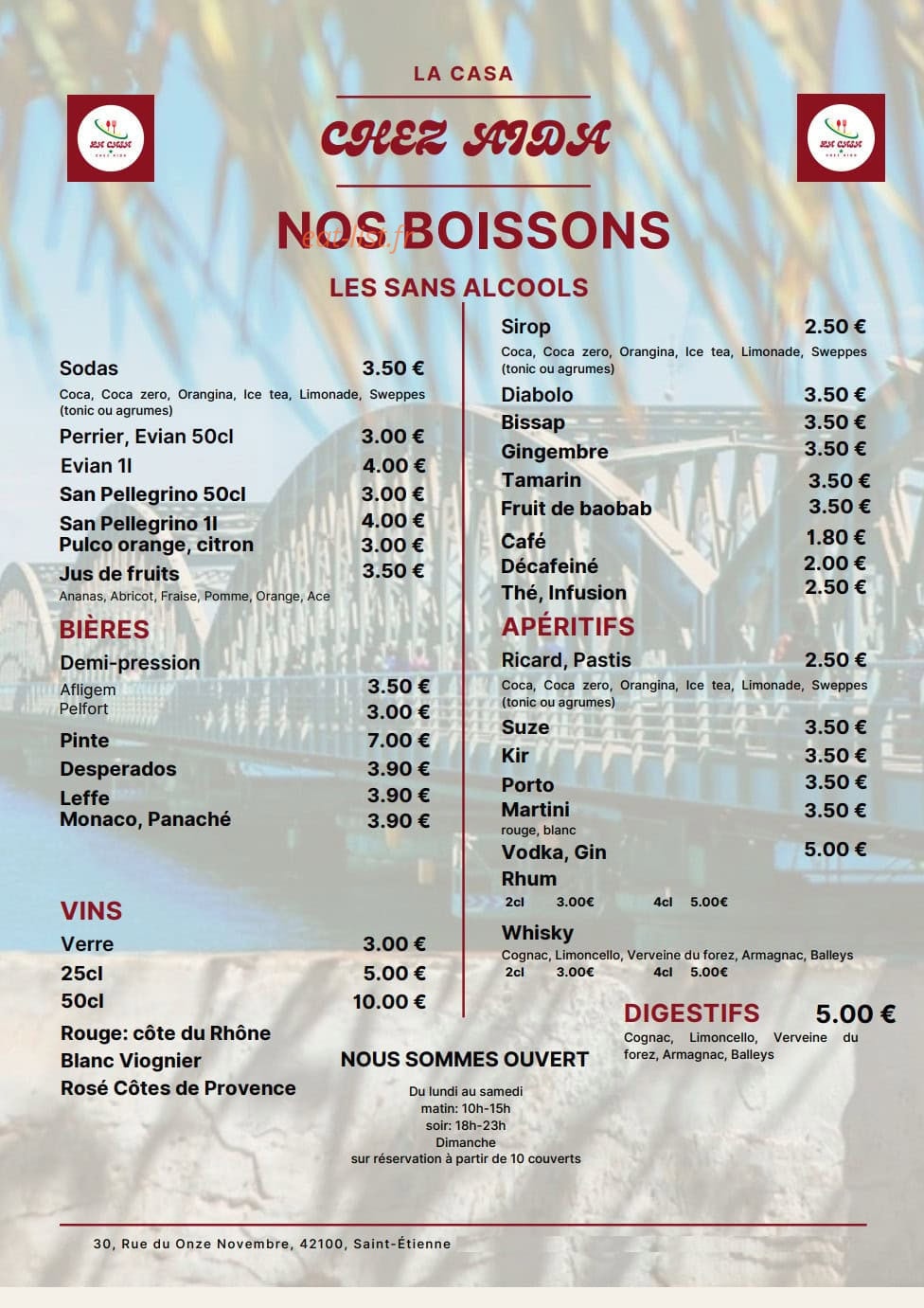 La Casa chez Aida — carte page 3