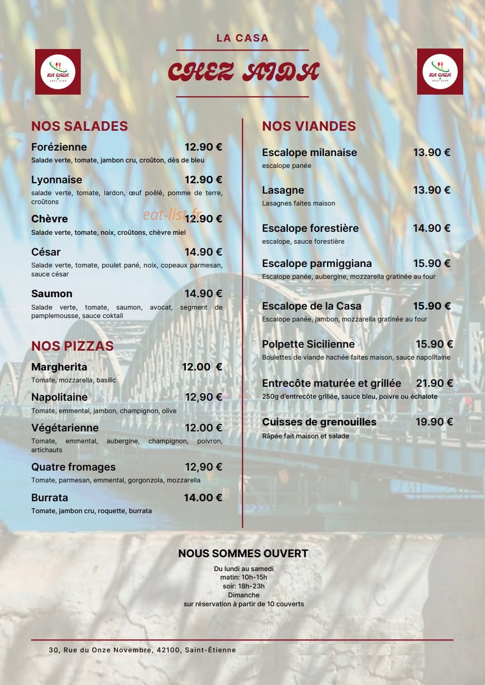 La Casa chez Aida — carte page 2
