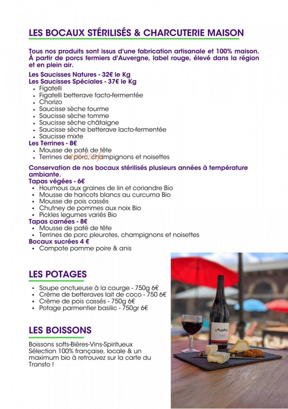 La Fabuleuse Cantine — carte page 3