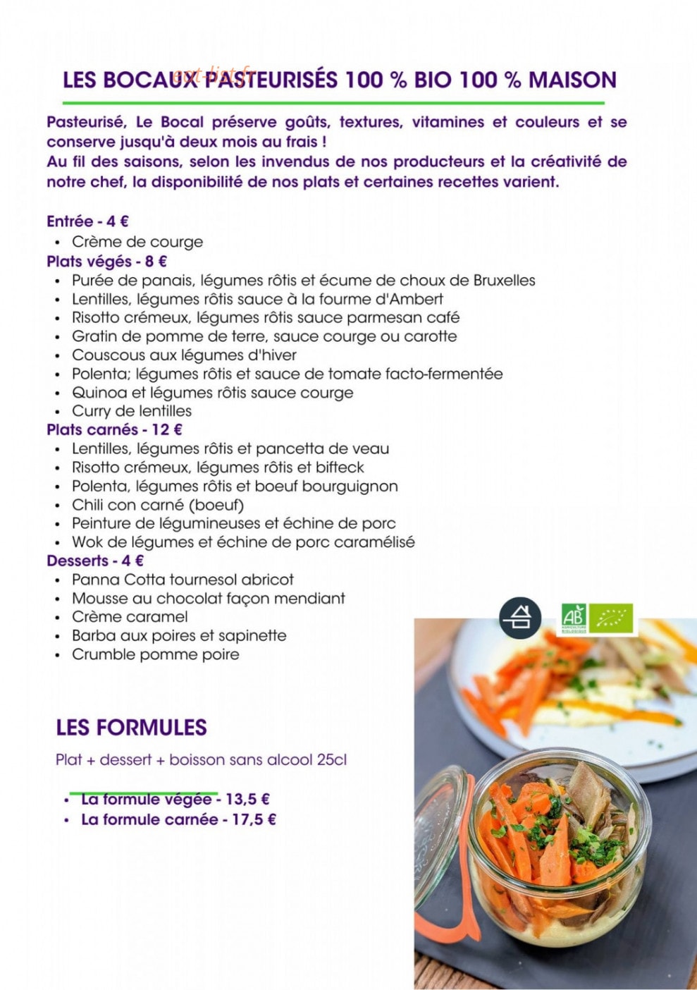 La Fabuleuse Cantine — carte page 2