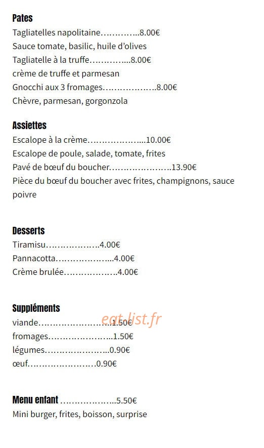 La Focaccia — carte page 4