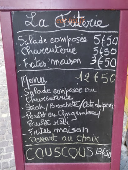 La Friterie — carte page 1