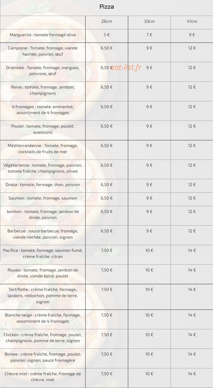 Le 168 Food — carte page 2