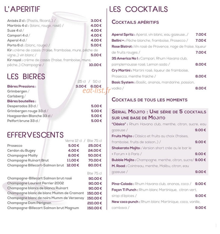 Le Bistrot de Paris — carte page 8