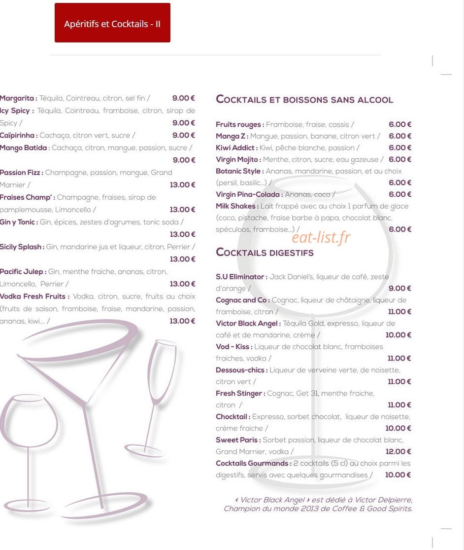 Le Bistrot de Paris — carte page 11