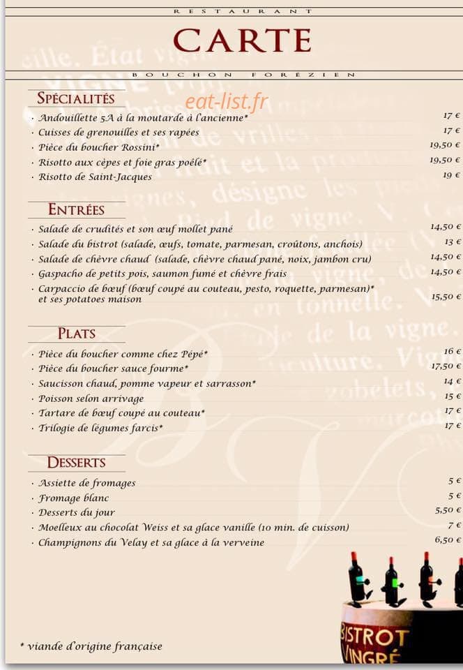Le bistrot de vingré — carte page 2