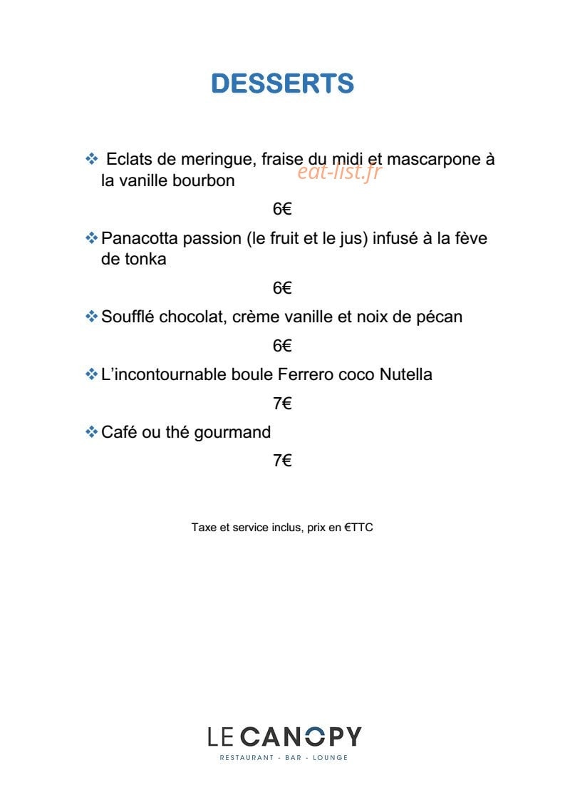 Le Canopy — carte page 6