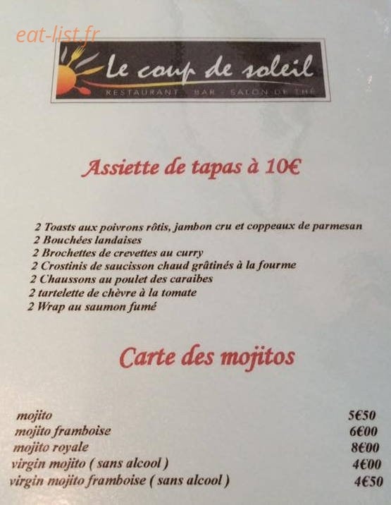 Le coup de soleil — carte page 1