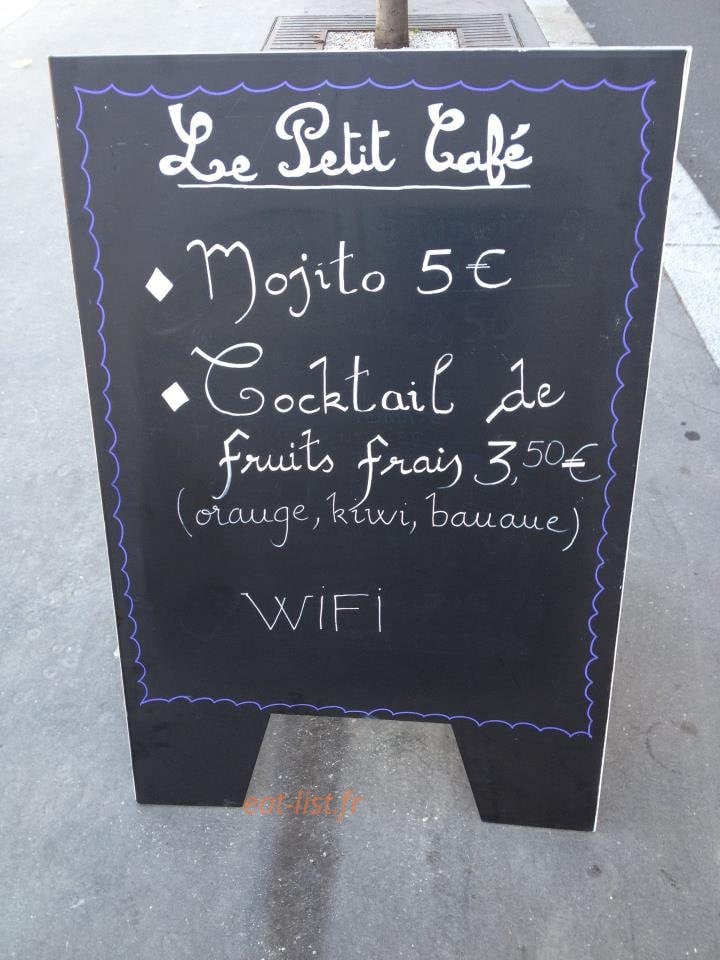 Le petit café — carte page 2