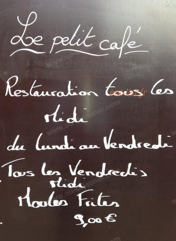 Le petit café — carte page 1