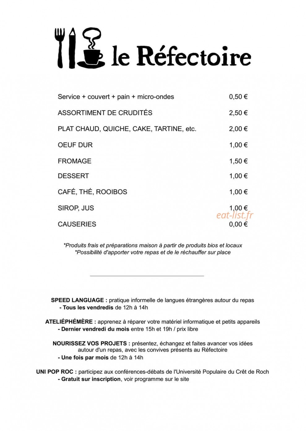 Le réfectoire — carte page 1