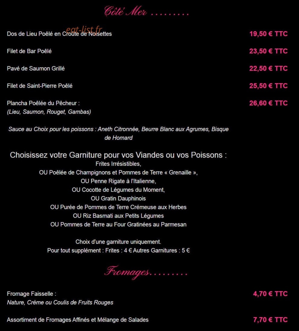 Le restaurant l'Albatros — carte page 8