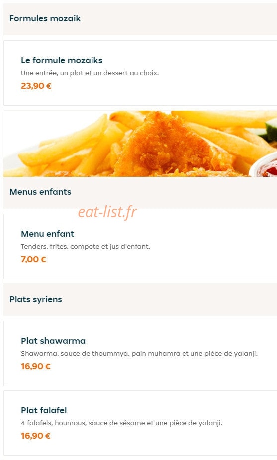 Mozaik Resto — carte page 5