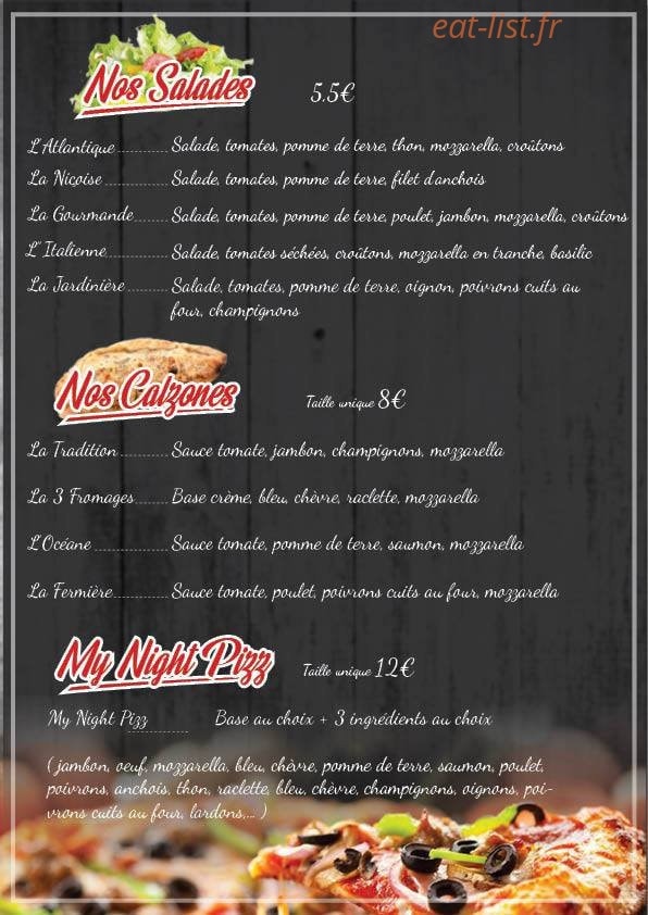 Night Pizz — carte page 2