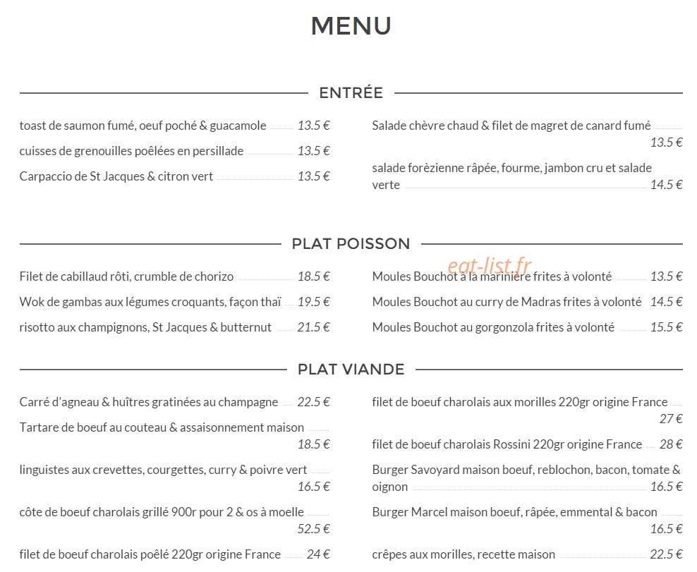 Obo Bar — carte page 1