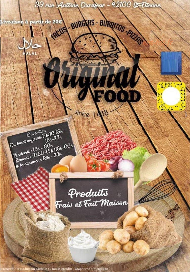 Original Food — carte page 1