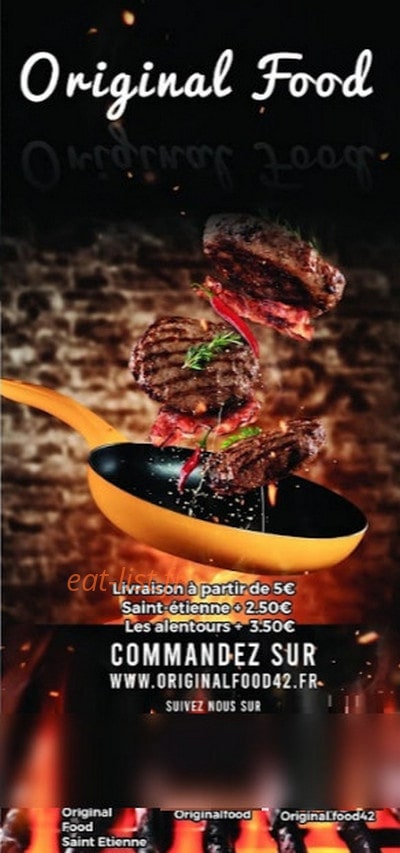 Original Food — carte page 1