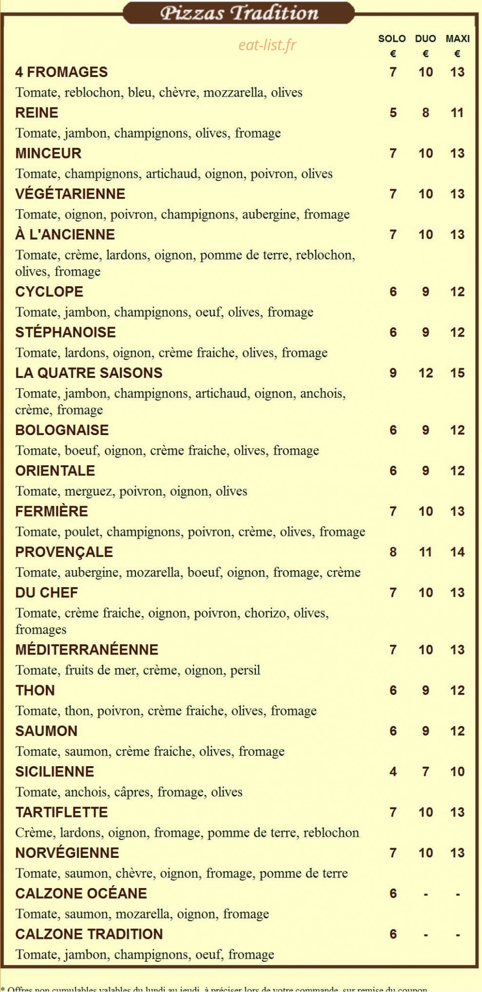 Pizz'a L'ancienne — carte page 3