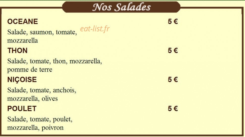Pizz'a L'ancienne — carte page 1