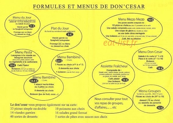 Pizzeria Don Cesar — carte page 3