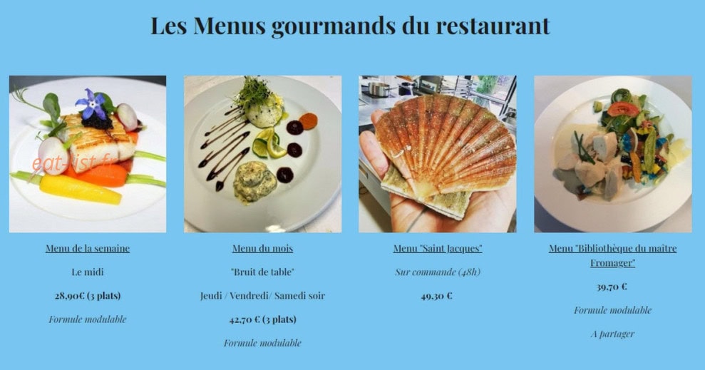 Restaurant Emotion — carte page 1
