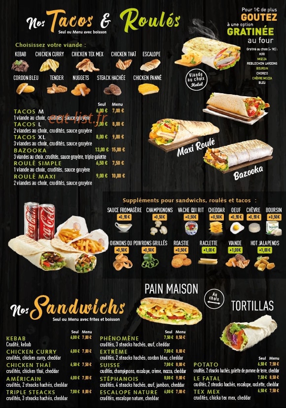 Royal Food — carte page 3
