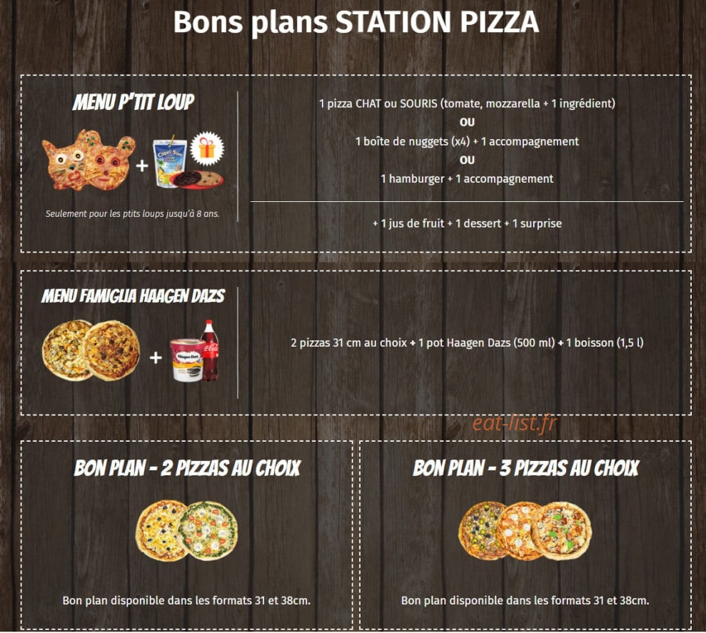Station pizza — carte page 1