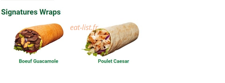 Subway — carte page 2