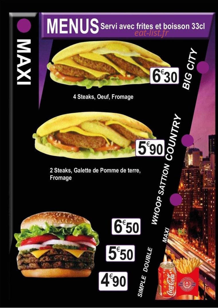 Super Food Station — carte page 1
