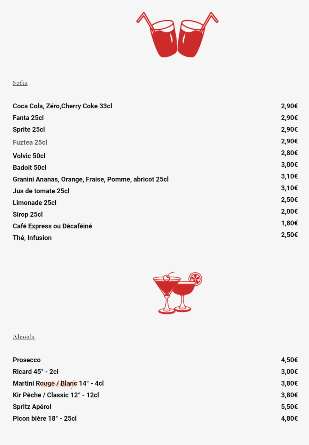 Woup Restaurant — carte page 6