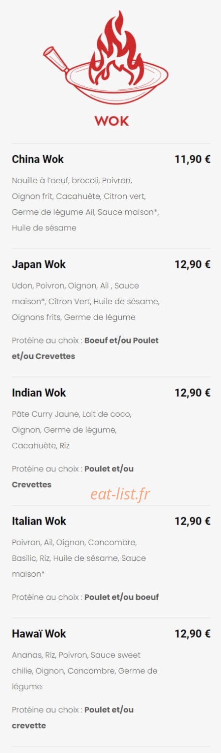 Woup Restaurant — carte page 2