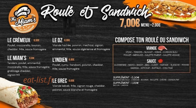 The Miam's — carte page 5
