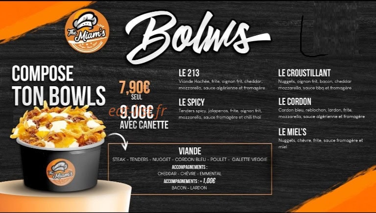 The Miam's — carte page 7