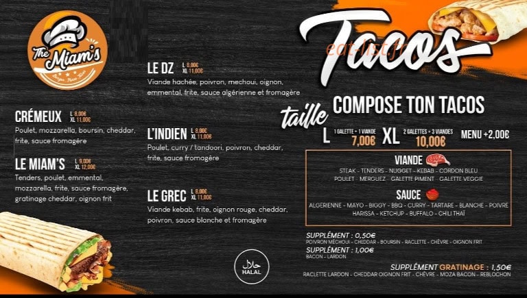 The Miam's — carte page 4