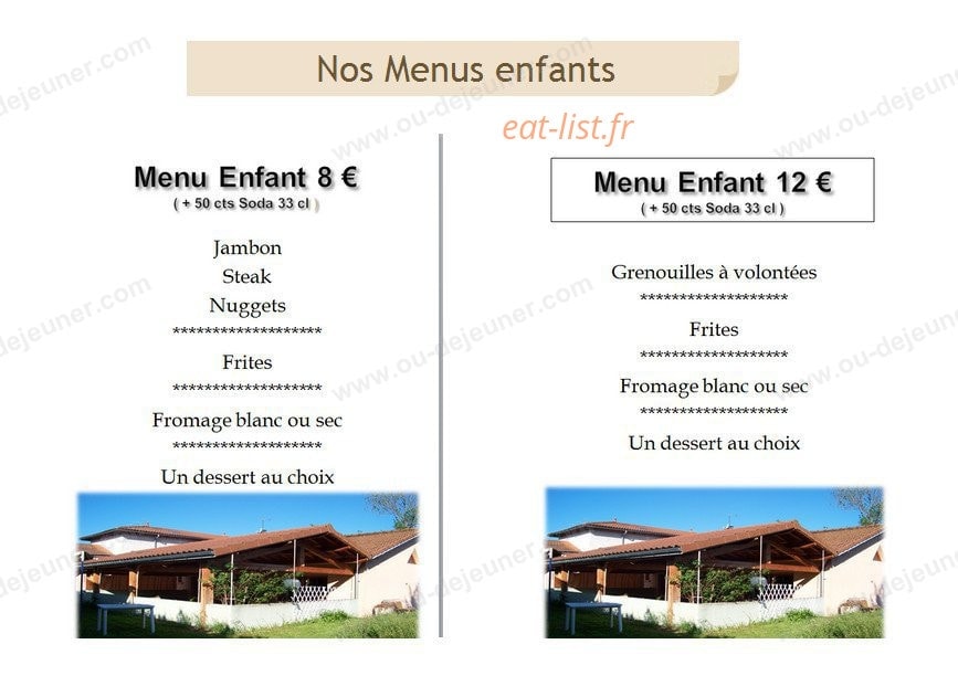 Auberge de Saint Fortunat — carte page 1