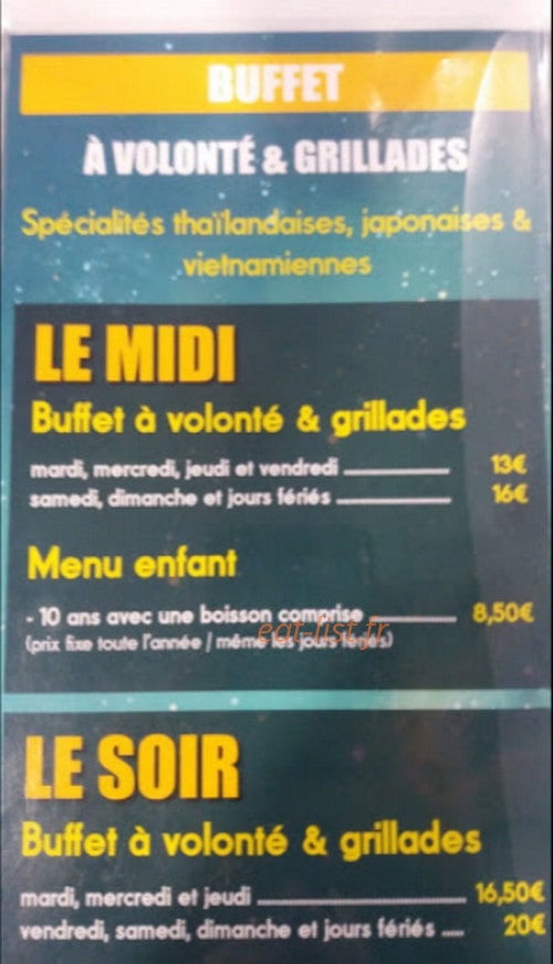 Asia Délice — carte page 1