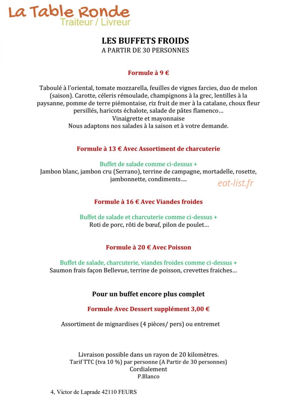 La Table Ronde — carte page 2