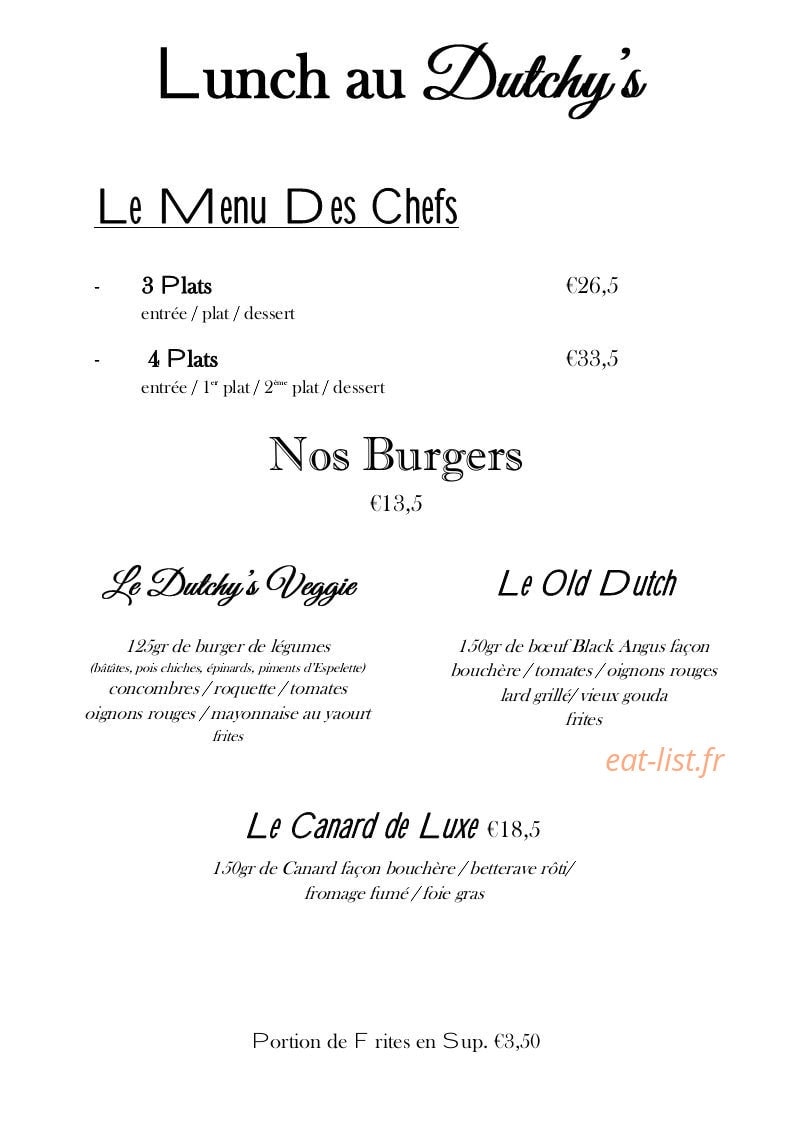 Les Dutchy's — carte page 1