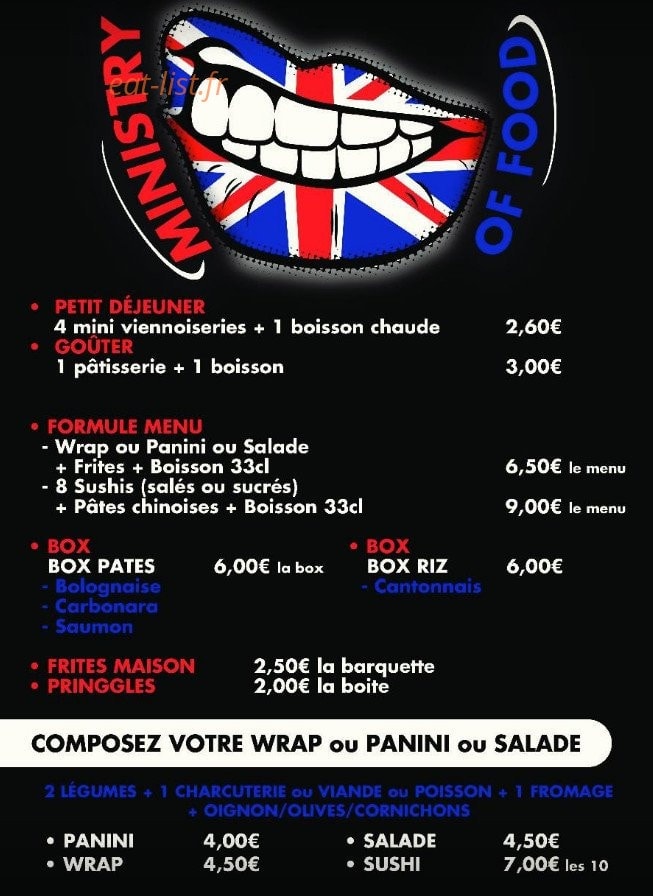 Ministry of Food — carte page 1
