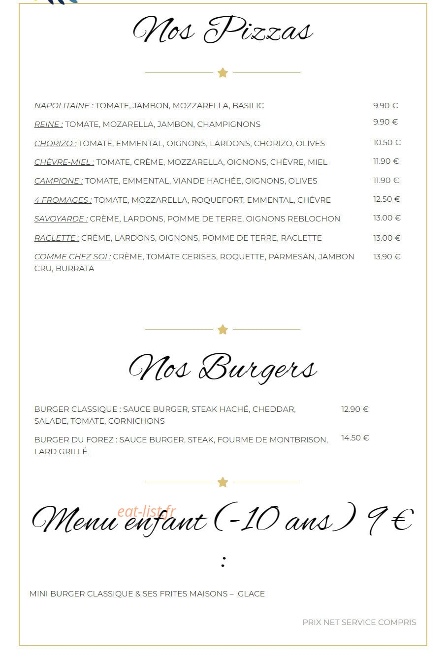 Comme Chez Soi — carte page 9