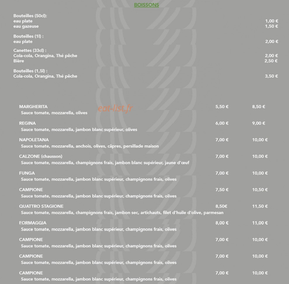 Délicia Pizza — carte page 5