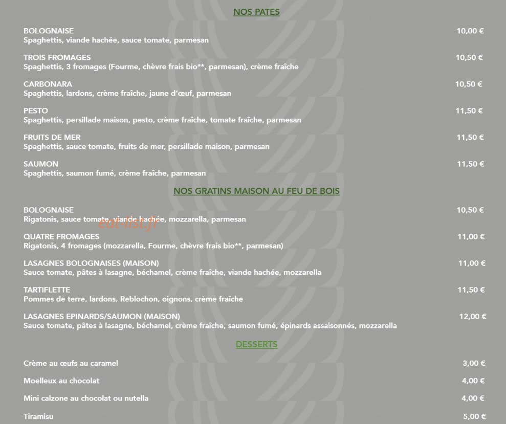 Délicia Pizza — carte page 4