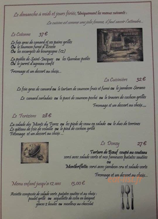 Auberge la Cotonne — carte page 5