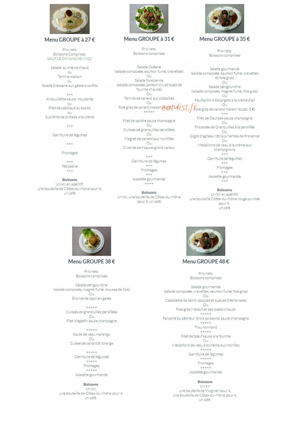 Auberge de la Valette — carte page 2