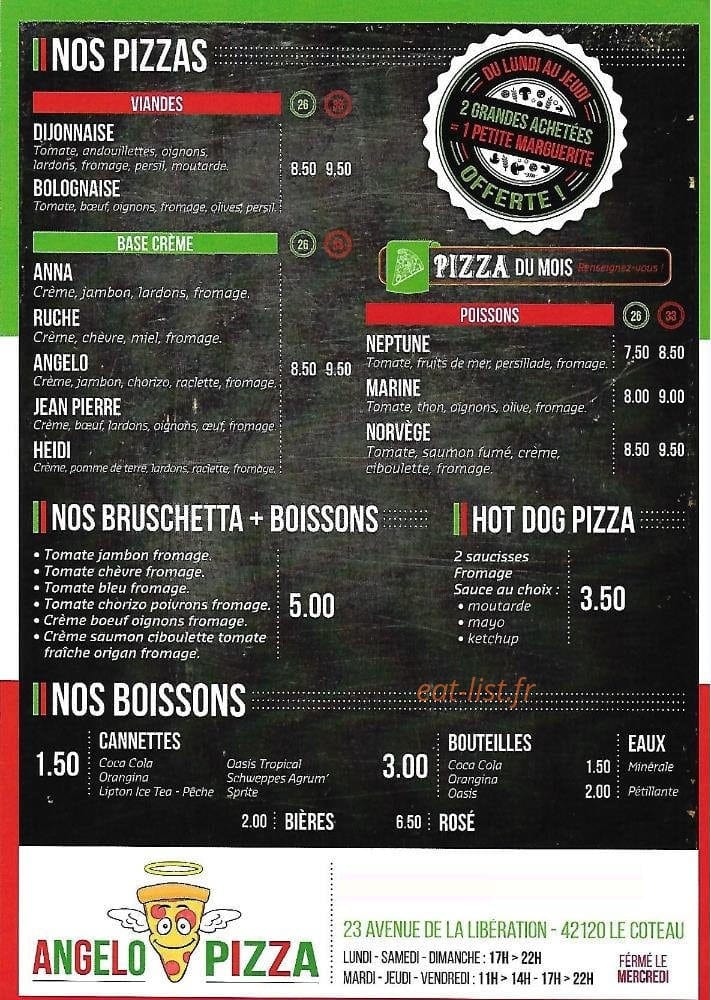Angelo Pizza — carte page 2