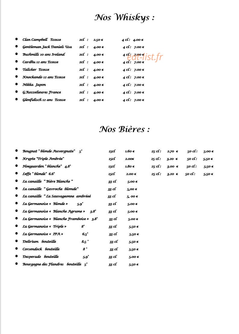 Brasserie De La Mairie — carte page 4