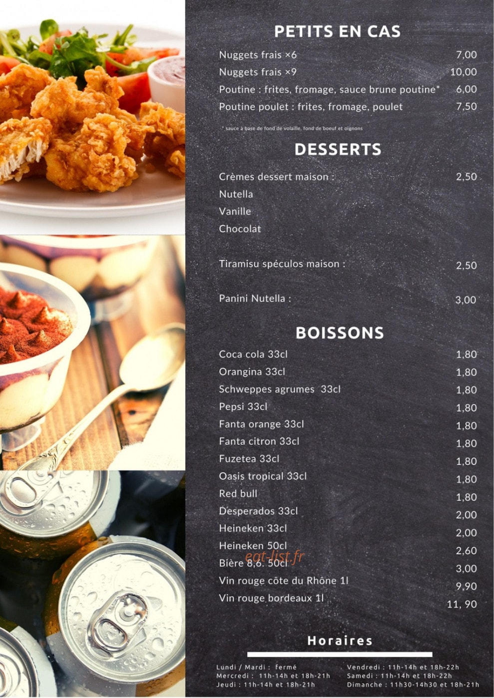 Snack du Lignon — carte page 3
